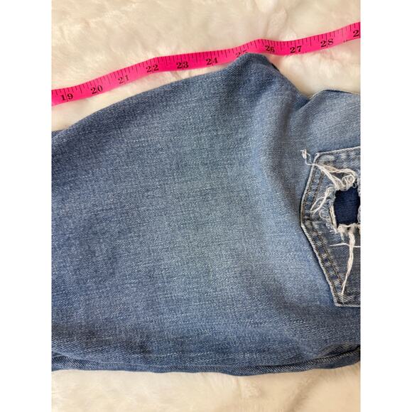 Moussy Vintage Diana Skinny Jeans Light Blue Distressed Raw Hem Cropped Ankle 26 - Picture 15 of 15